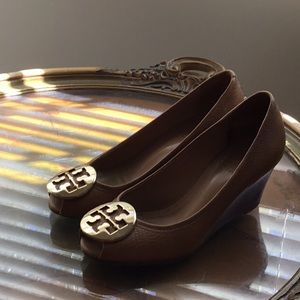Tory Burch peep toe wedge